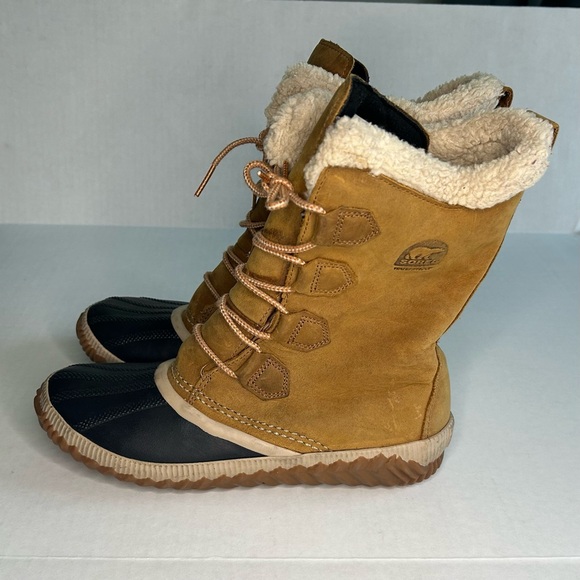 Sorel Size 9.5 Women's Tan & Black Waterproof Winter Boots - Picture 5 of 11